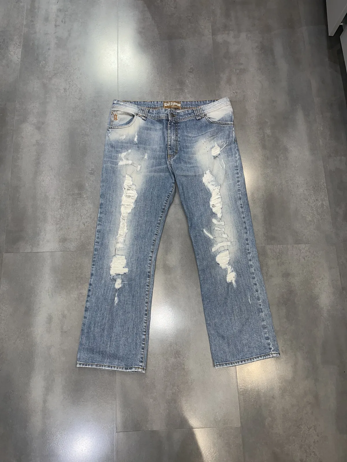 Galliano Distressed Denim Pants