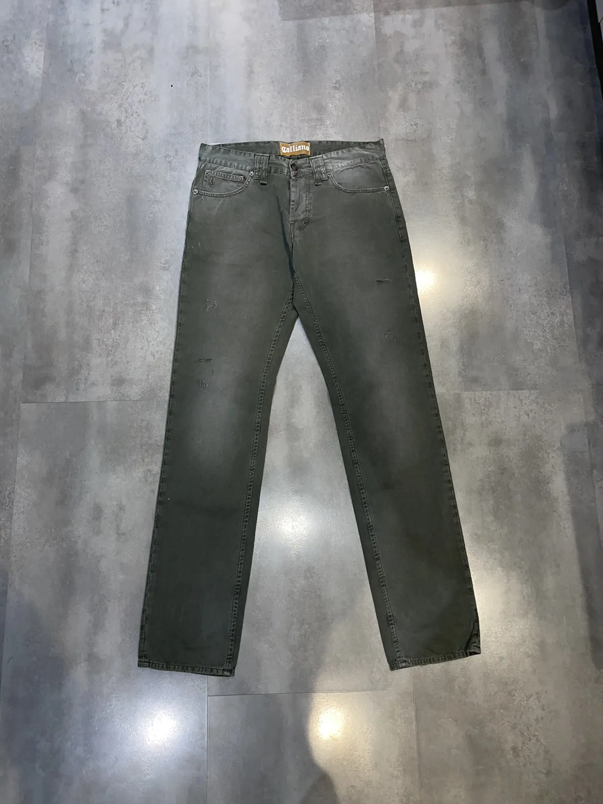 DSWT! Galliano Washed Green Denim Pants
