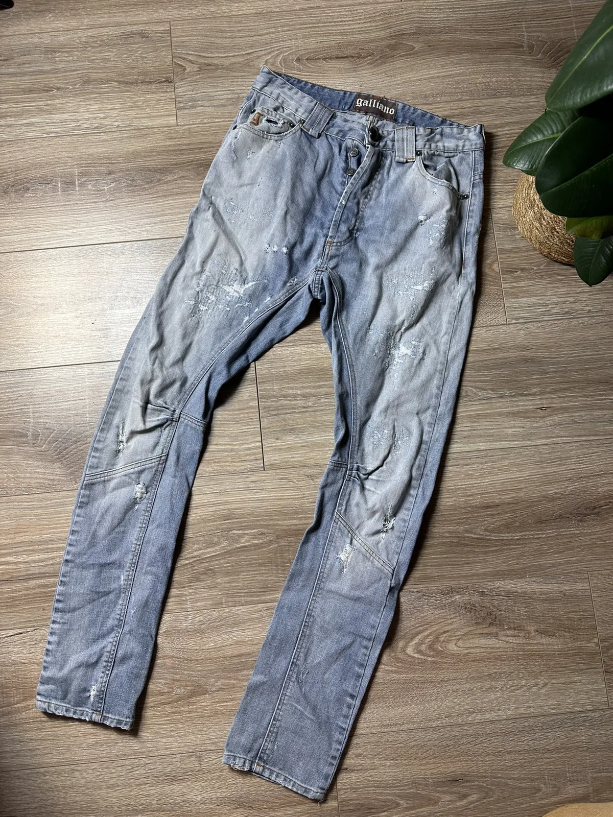Galliano Distressed Denim Jeans