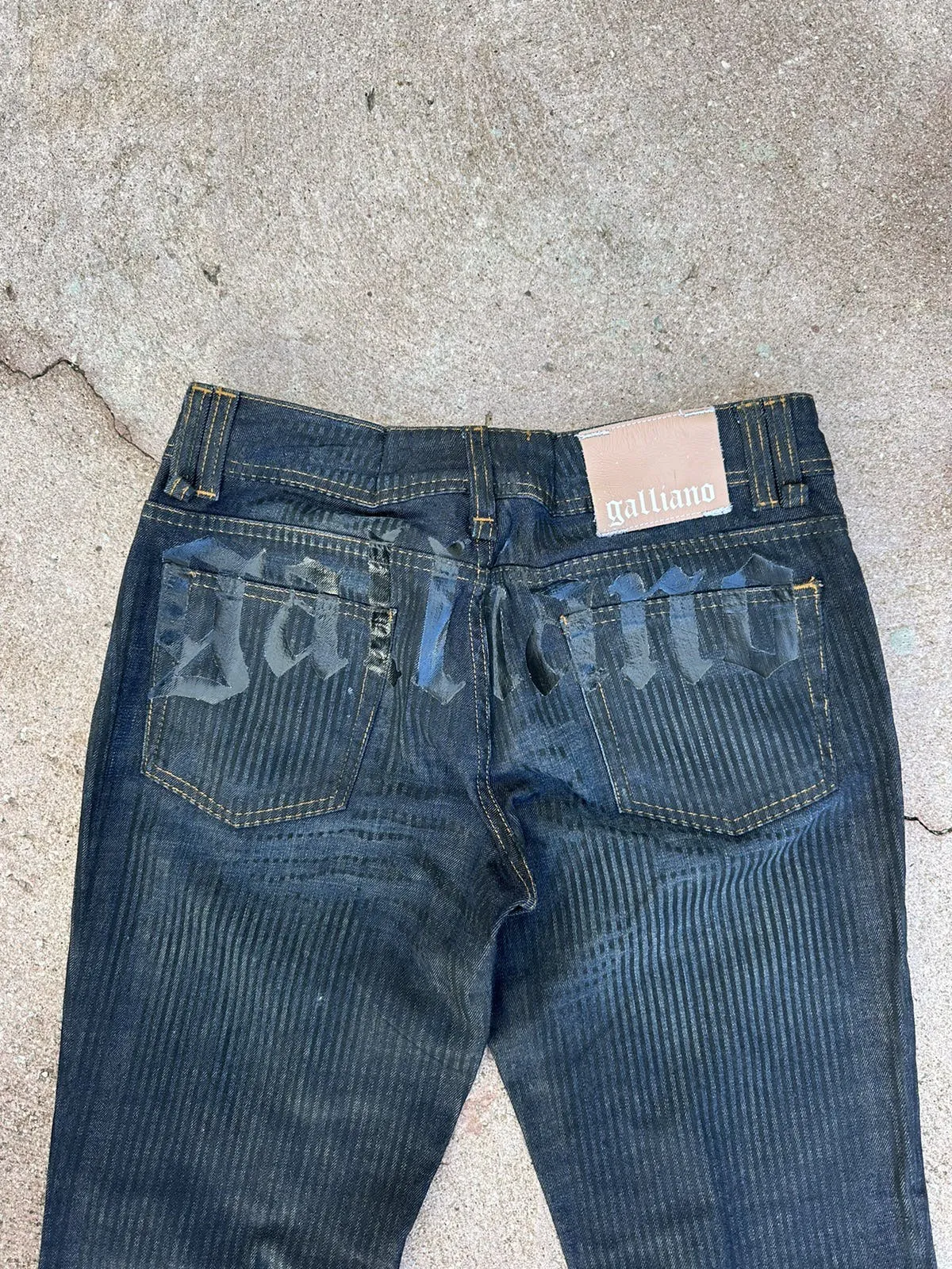 Galliano Denim Pants Navy Stripped