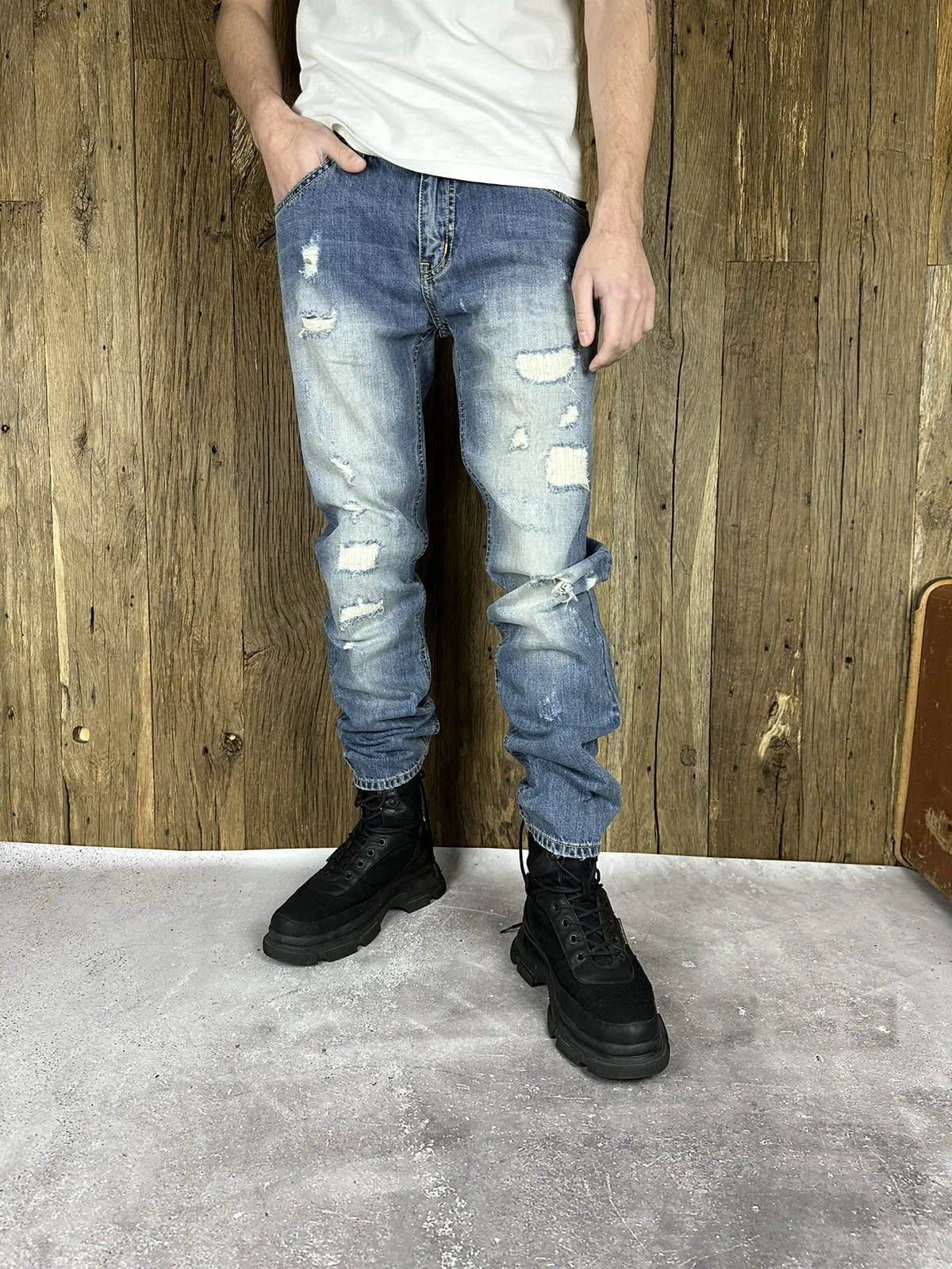 Vintage Galliano Distressed Blue Jeans Pants