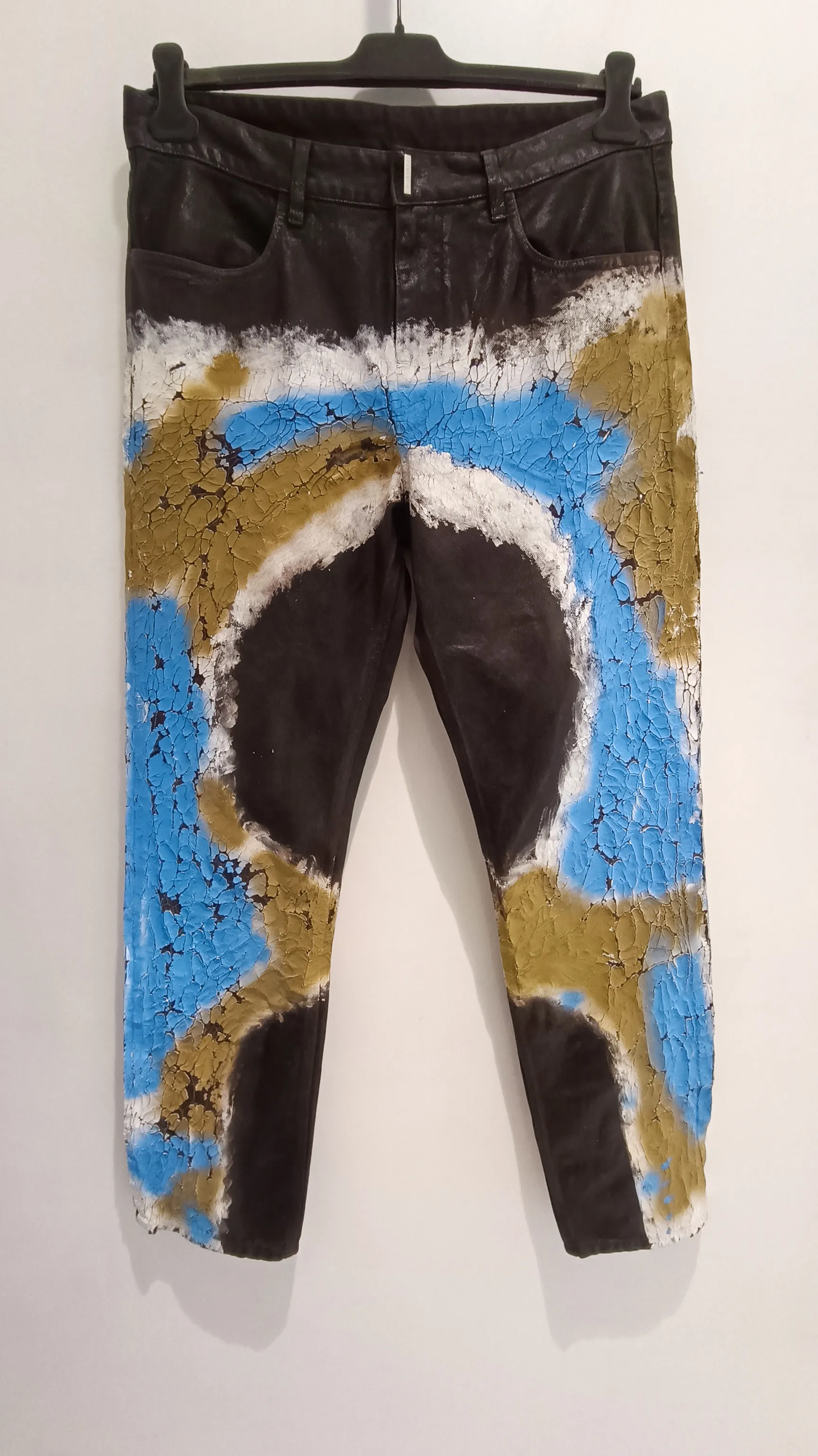Givenchy Jeans In Painted Crackled Denim