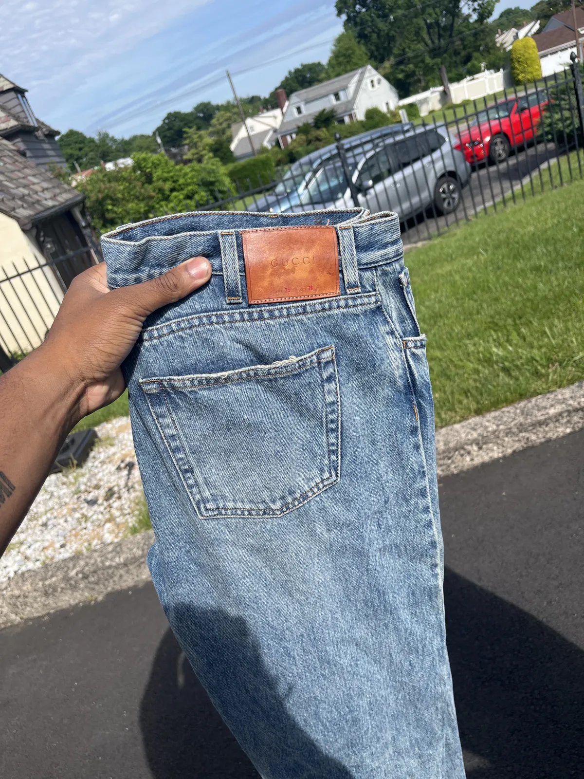 Gucci Snake Patch Jeans