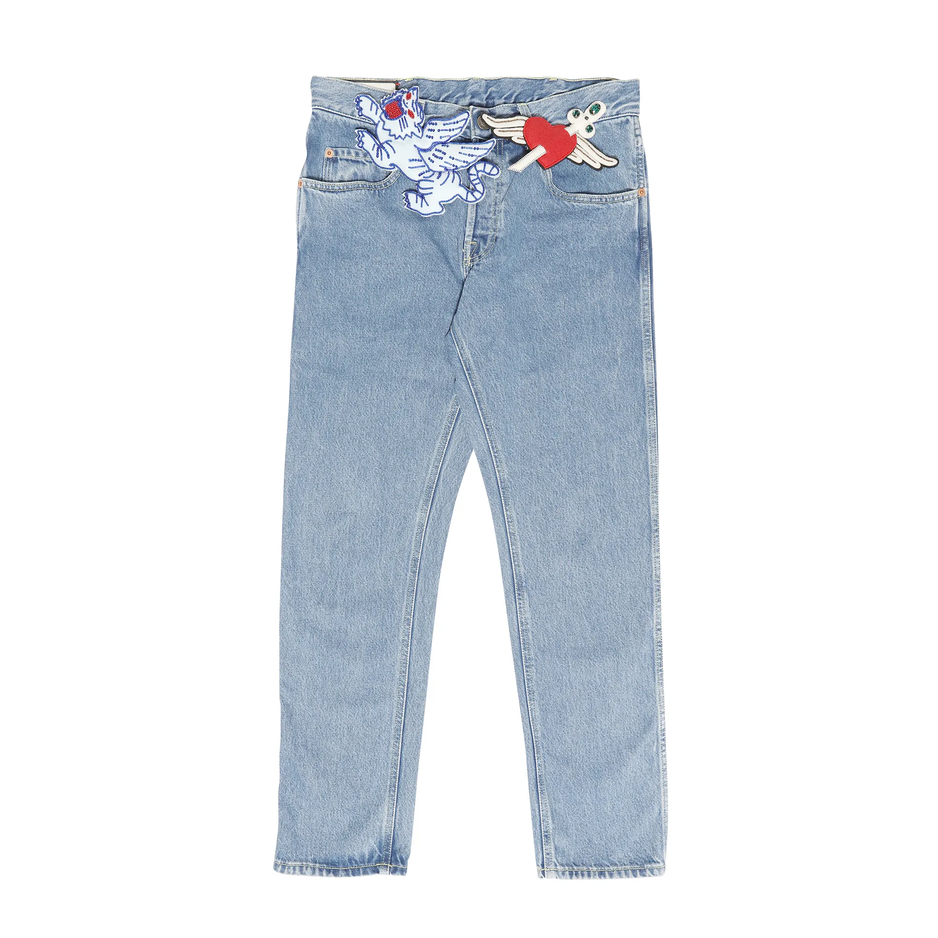 Pre-FW19 Oversized Applique Pin Denim