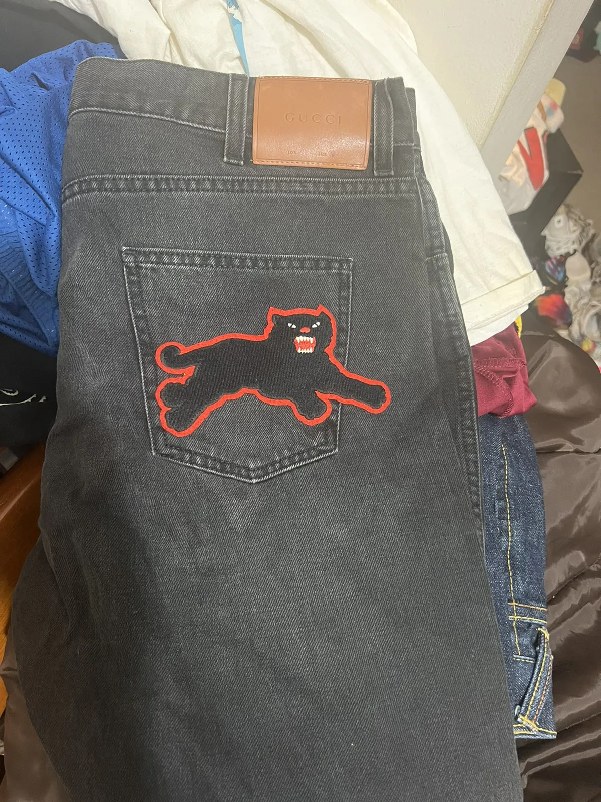 Gucci Panther denim jeans size 38