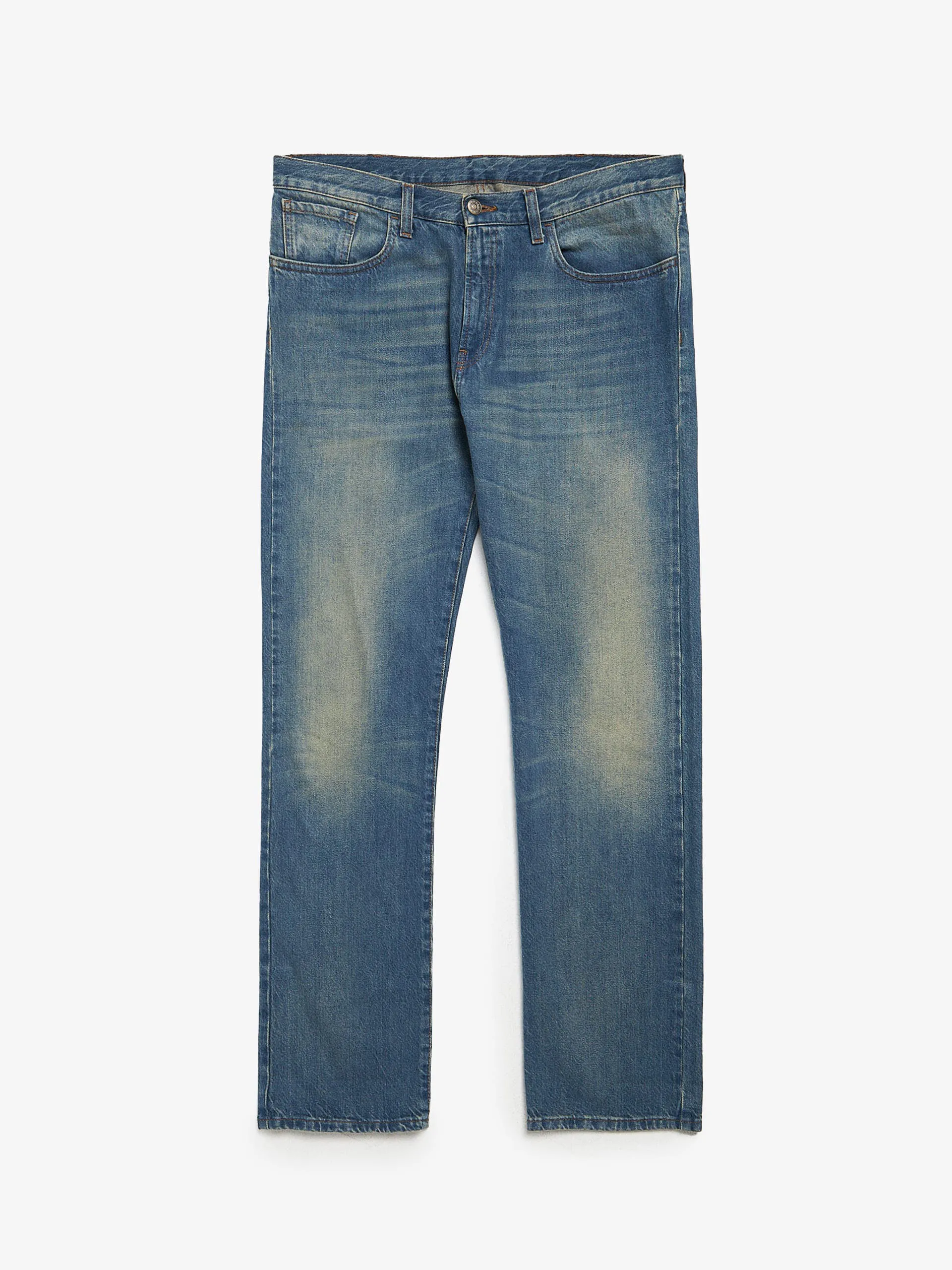 Blue Faded Denim Cotton Jeans