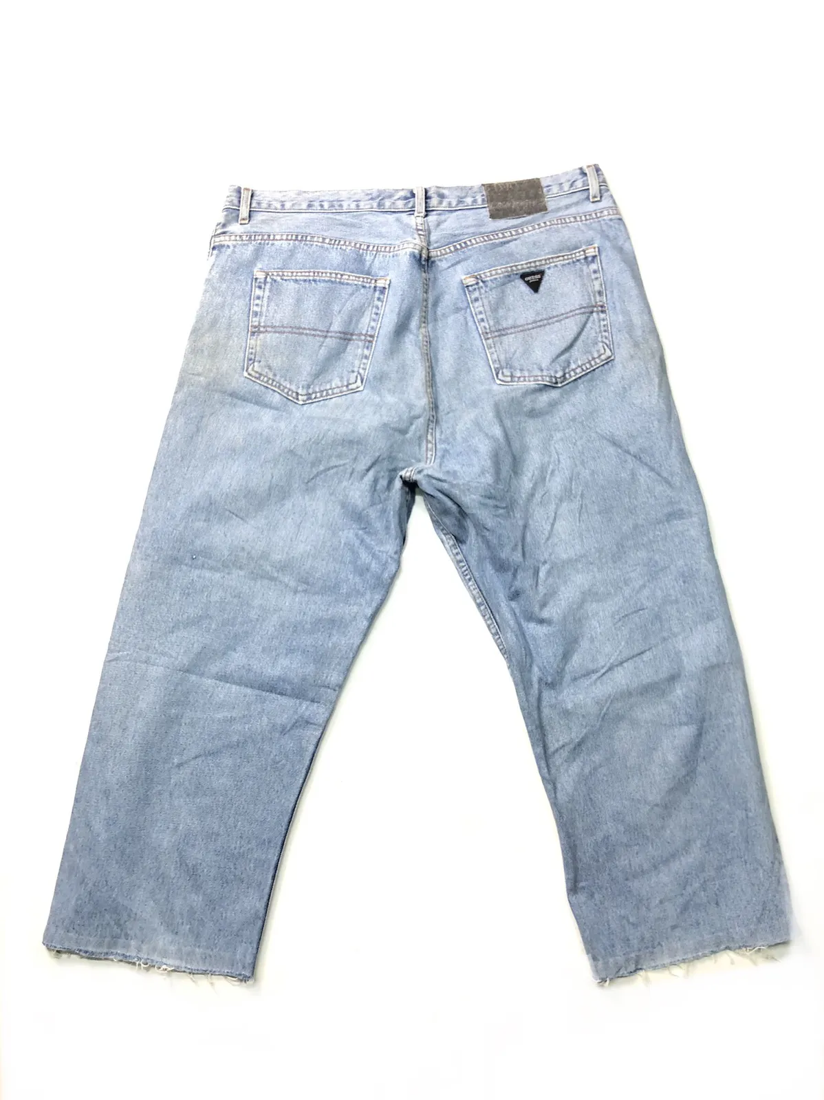VINTAGE 80s GUESS BLUE WASH DISSTRESSED DENIM