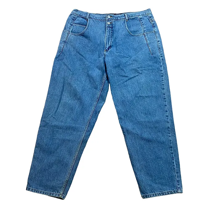 90s GUESS Double Button Light Wash Denim Blue Jeans (37x29)