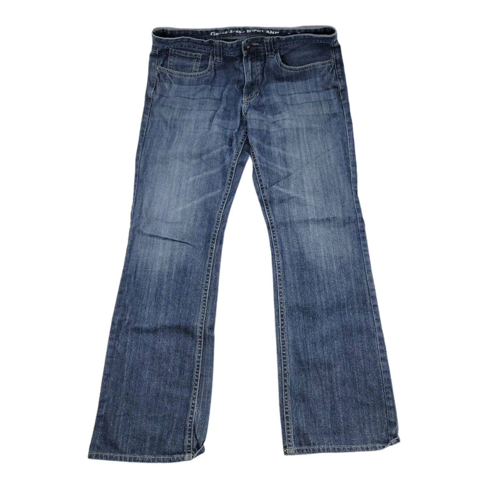 Guess Jeans Men's 36 Blue Rowland Relaxed Straight Denim Dark Wash Pockets 37x33