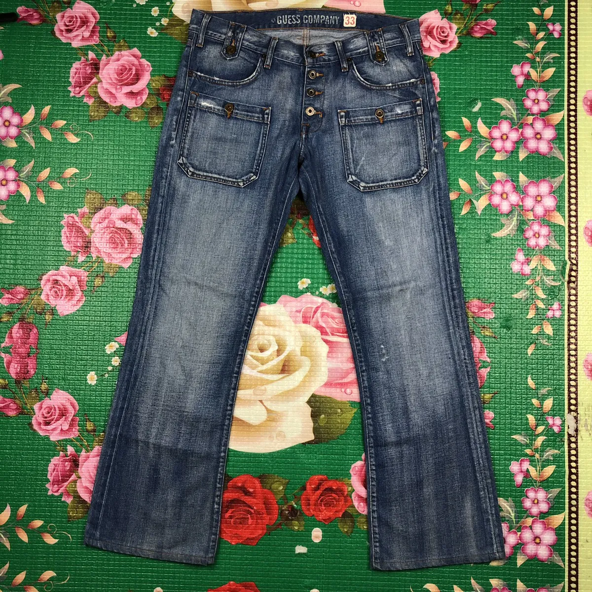 Vintage GUESS tactical pocket bootcut flare jeans