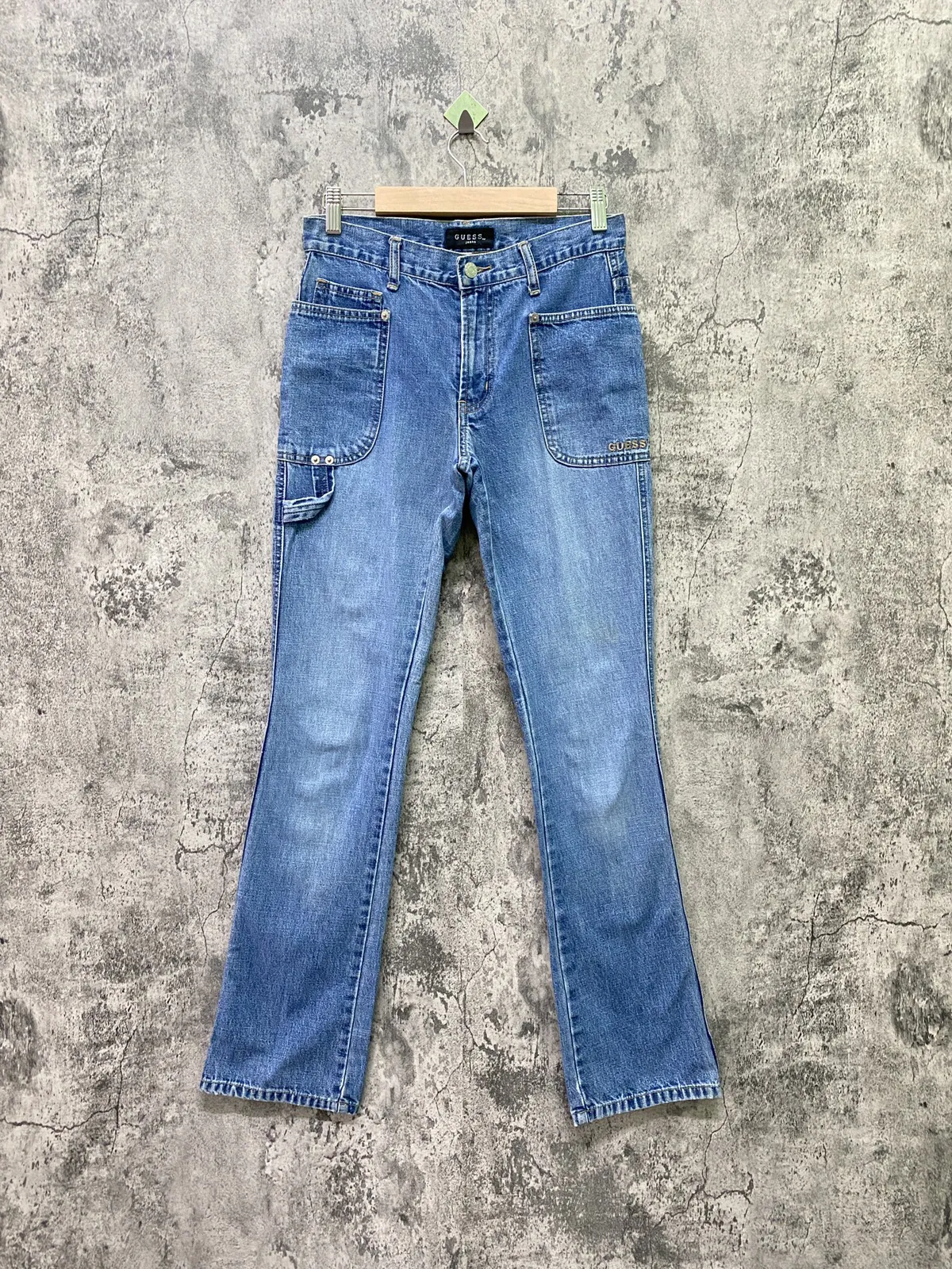 Vintage GUESS Talon Zipper Workwear Carpenter Flared Jeans