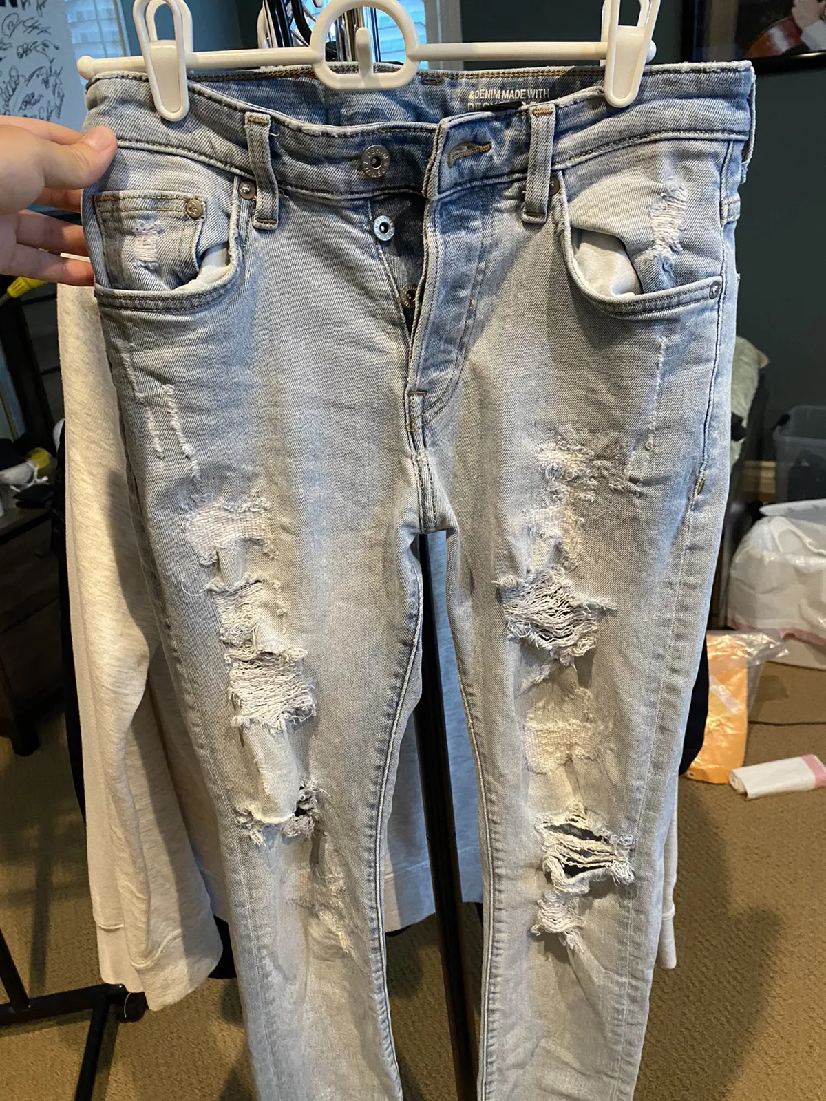 H&M Distressed Denim Light Blue Jeans