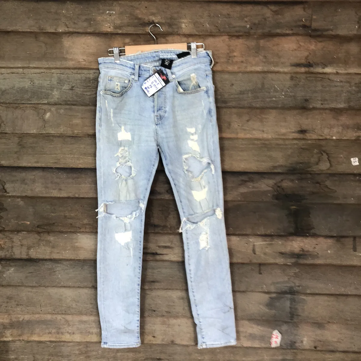 H&M Blue Distressed Denim Pants #5121