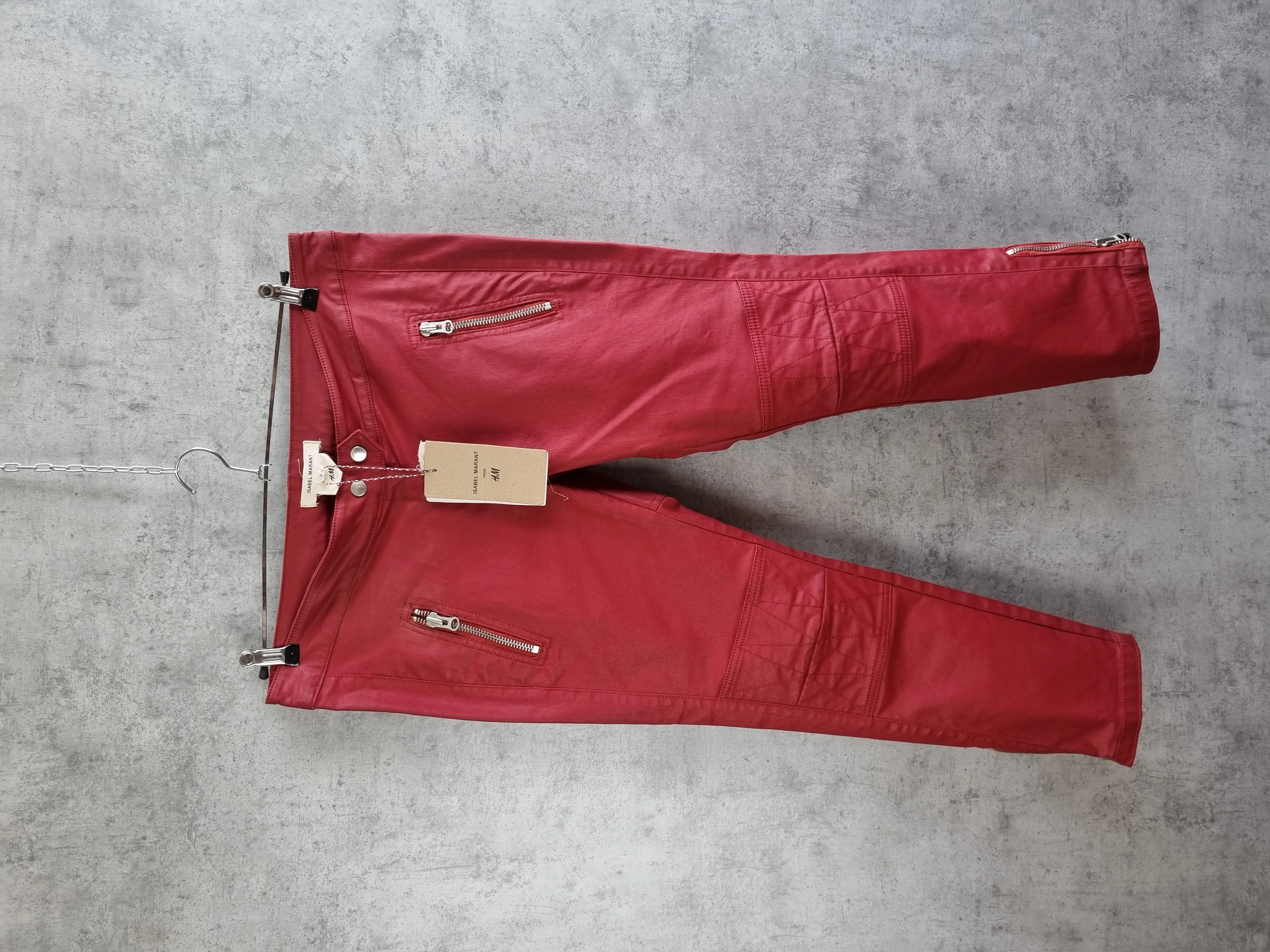 Very Rare Waxed Double knees Biker Pant by Isabel Marant