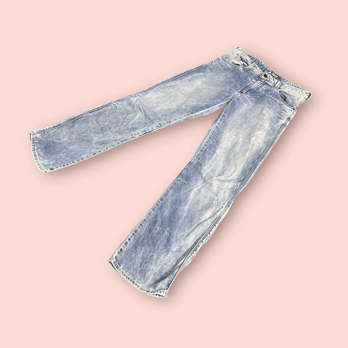 Y2k H&M & AT BRAGG CURVE KNEE ACID WASH DENIM