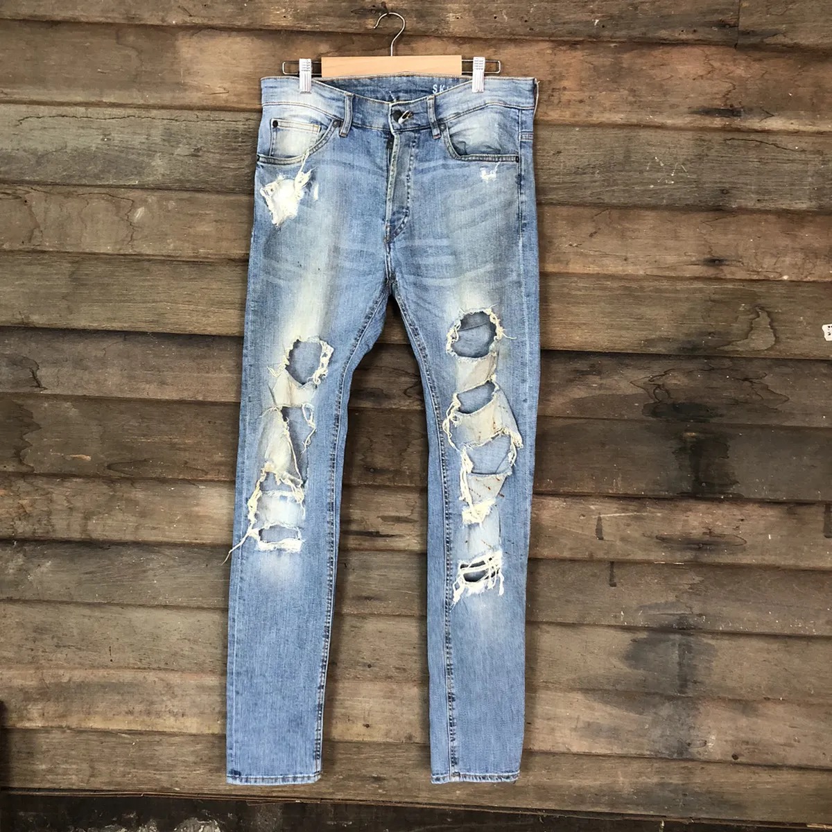 H&M Divided skinny Distressed Denim Pants #4517