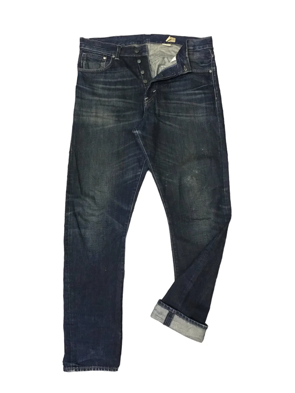 H&M DENIM STRAIGHT CUT SELVEDGE 5 BUTTON