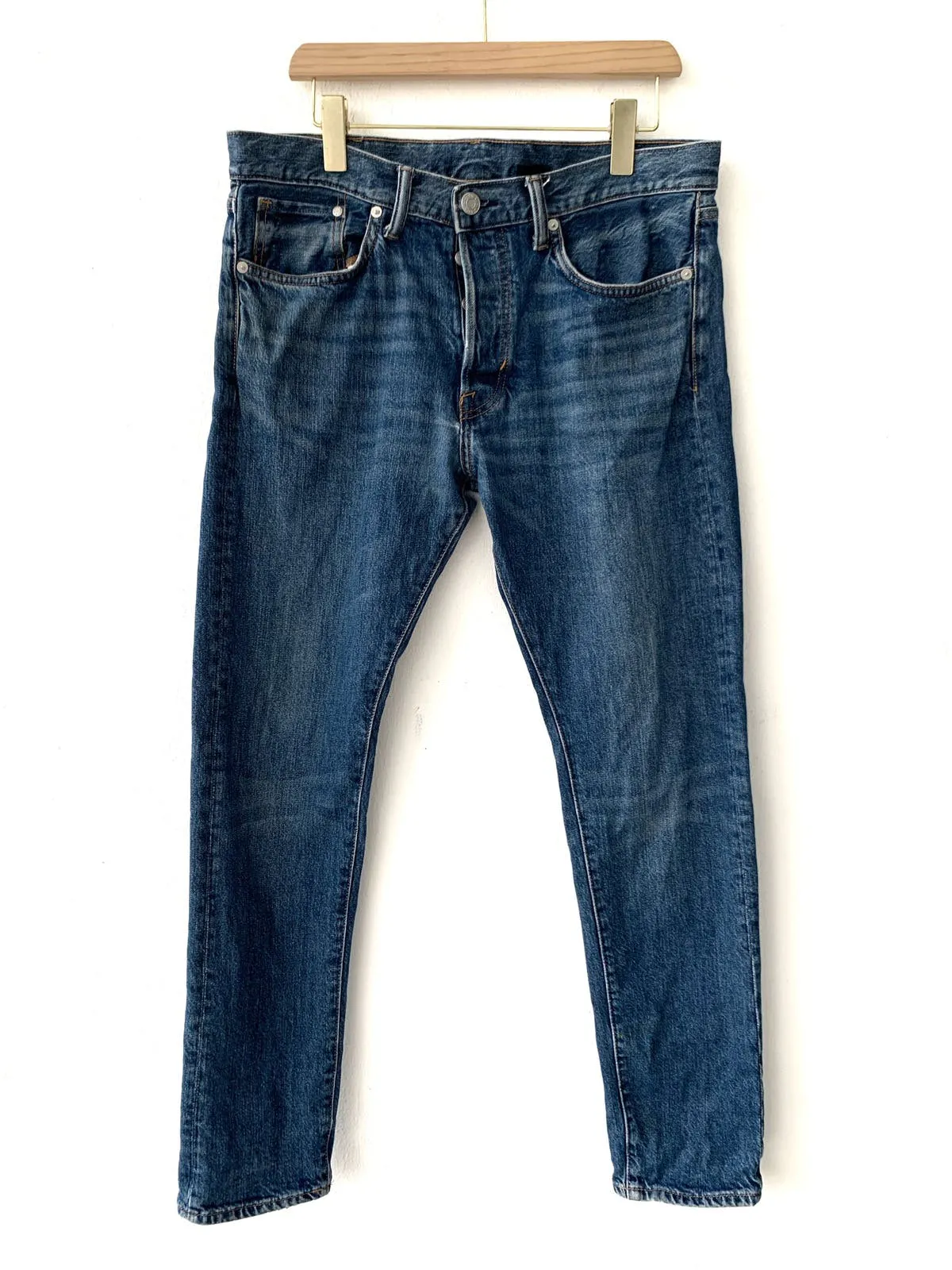 H&M Distressed Slim Straight Denim Jeans