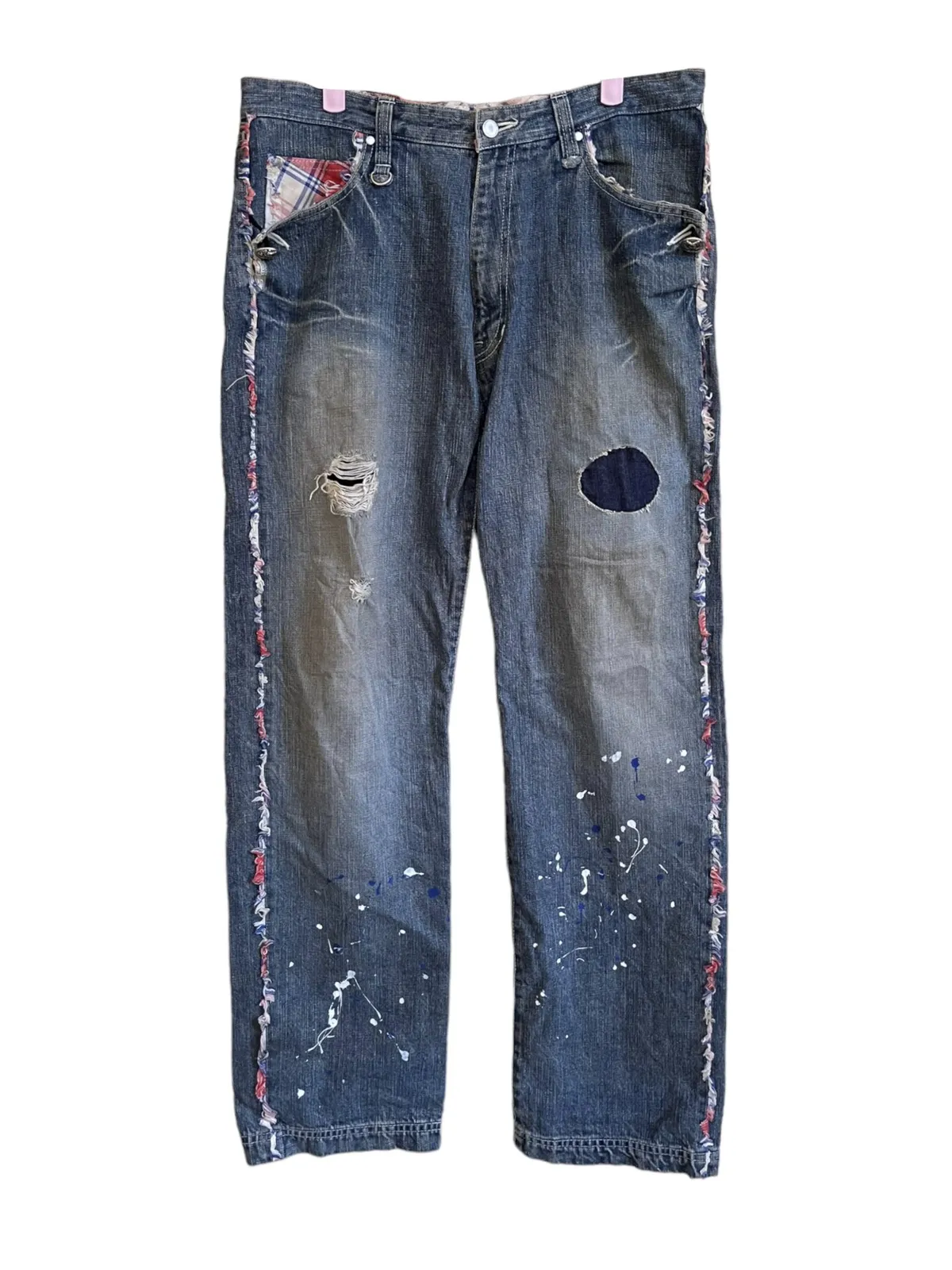 Vtg Montage Painter Inspired Helmut Lang Distressed Jeans