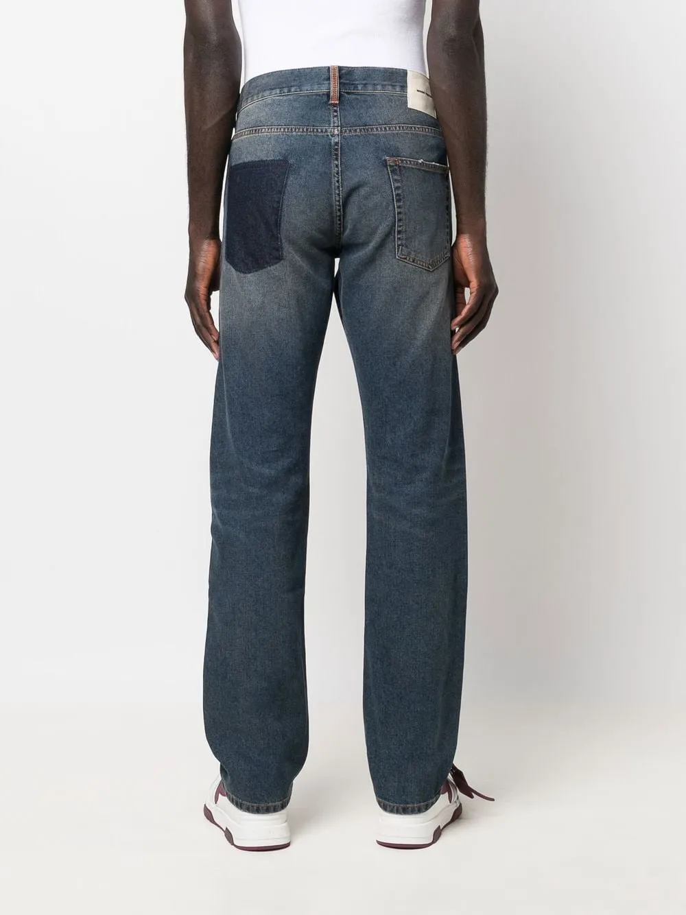 Heron Preston Jeans Mens Straight Leg High Rise Logo Denim