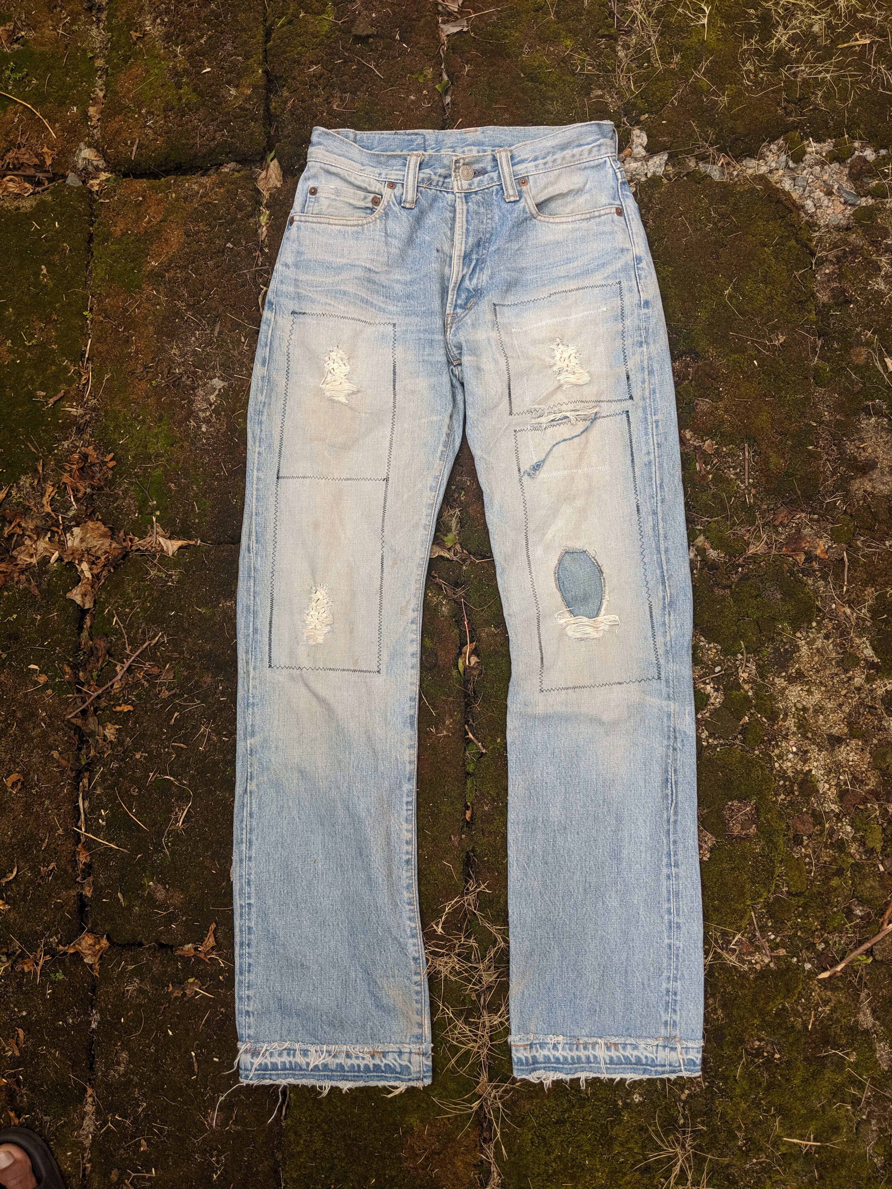 Blue Blue Japan X HRM Selvedge Denim sashiko pattern