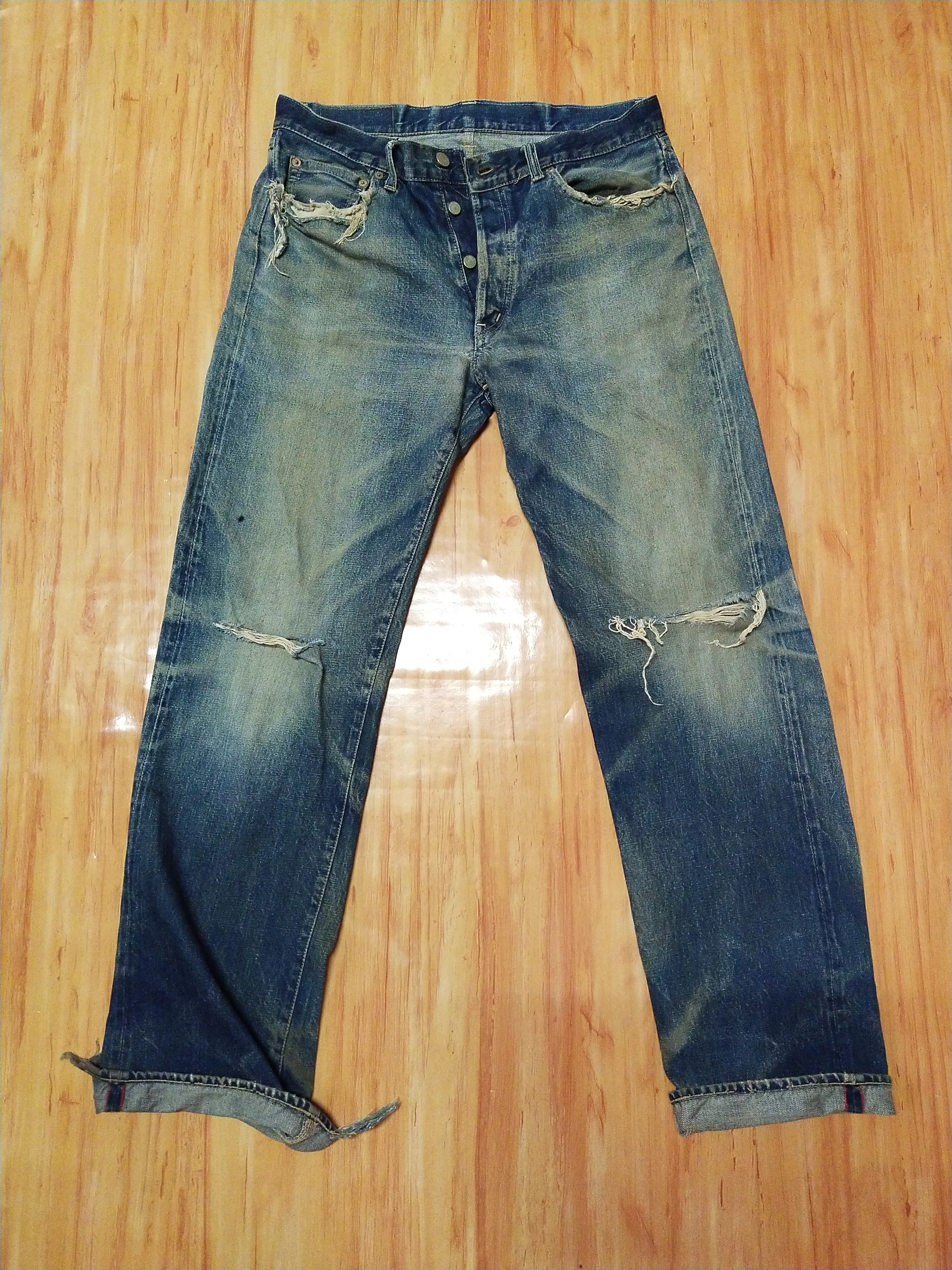 Vintage Heavy Rips HR Market Denim Red Selvedge.
