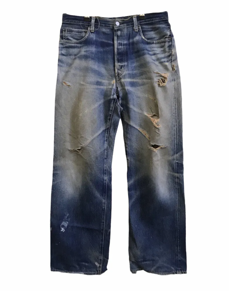 Hollywood Ranch Market Distressed Selvedge Faded Jeans