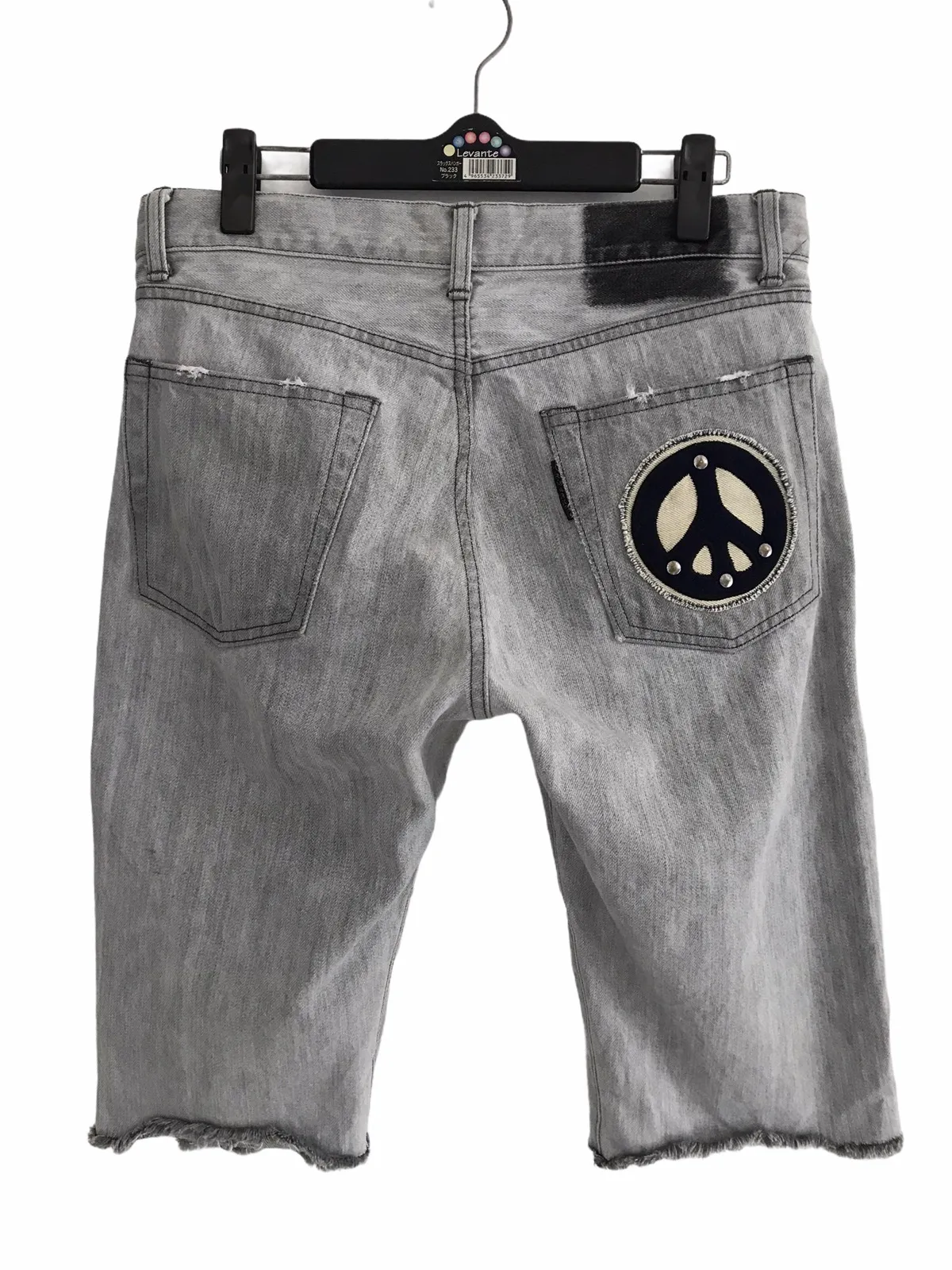 HRM Studded Peace Patches Shorts Jeans