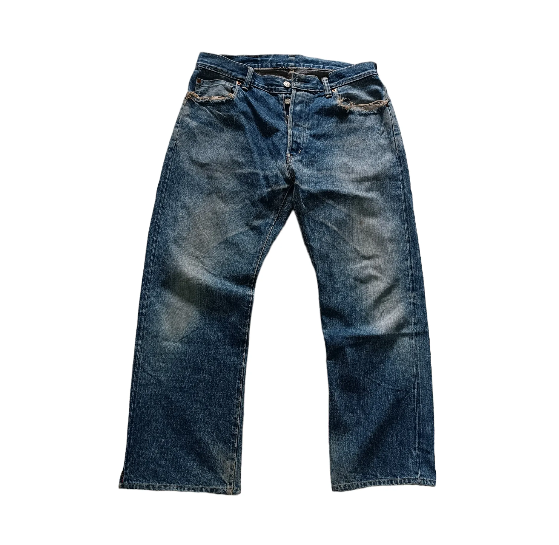 Vintage Blue Blue By HR MARKET Distressed Selvedge Denim