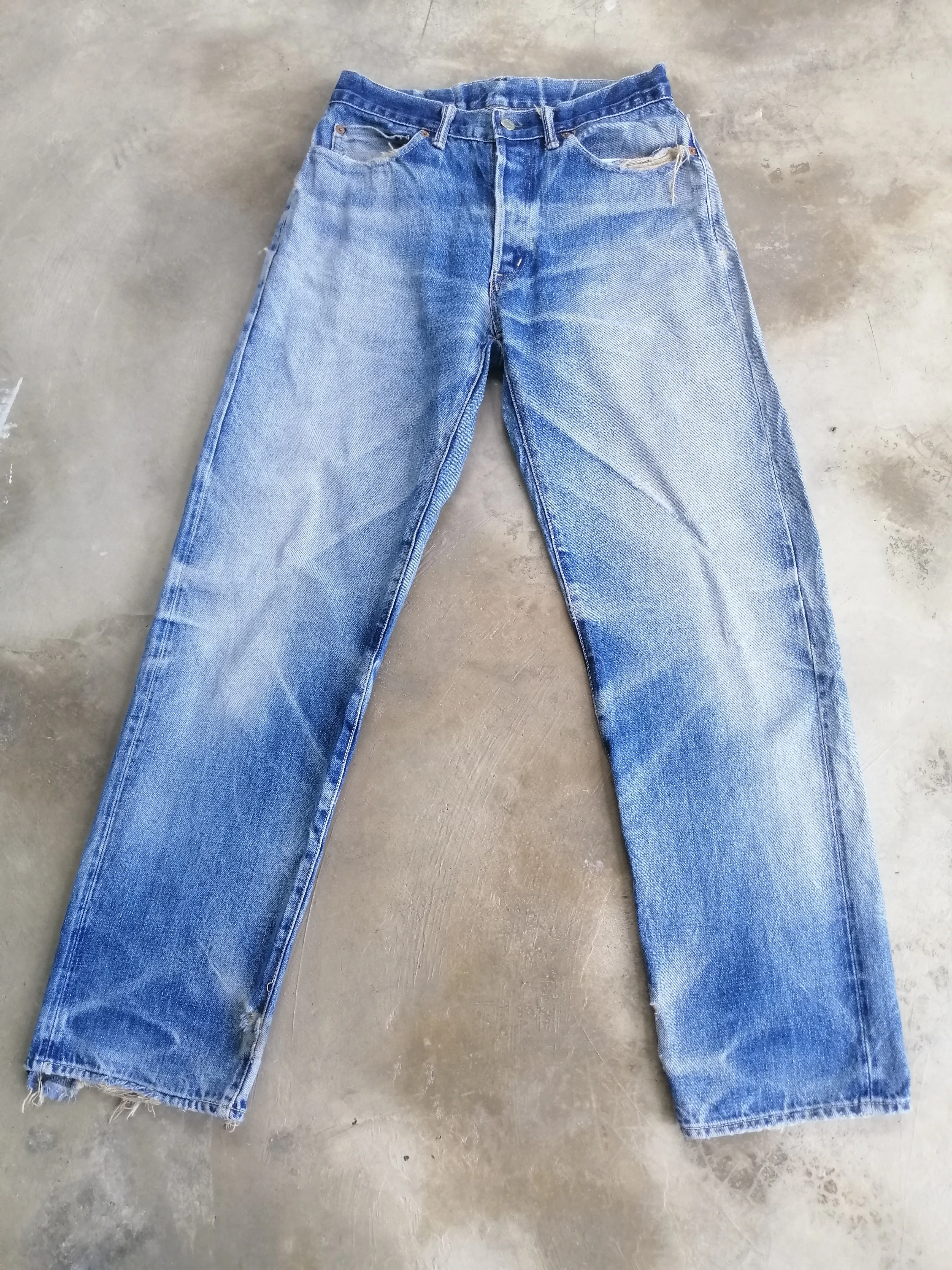 H.R Market Iron Hand Made Trashed Selvedge Jeans Denim