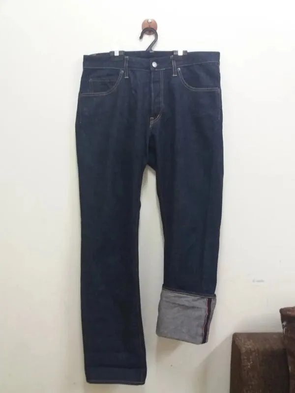 HRM jeans red selvedge button fly denim