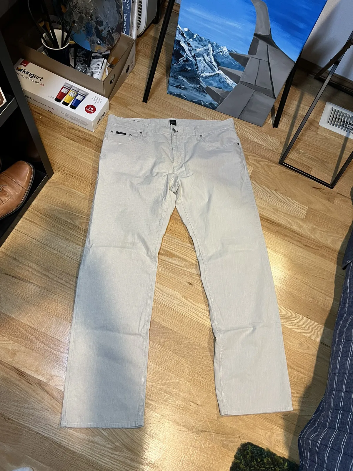 RARE VINTAGE HUGO BOSS ITALIAN STRIPED DENIM