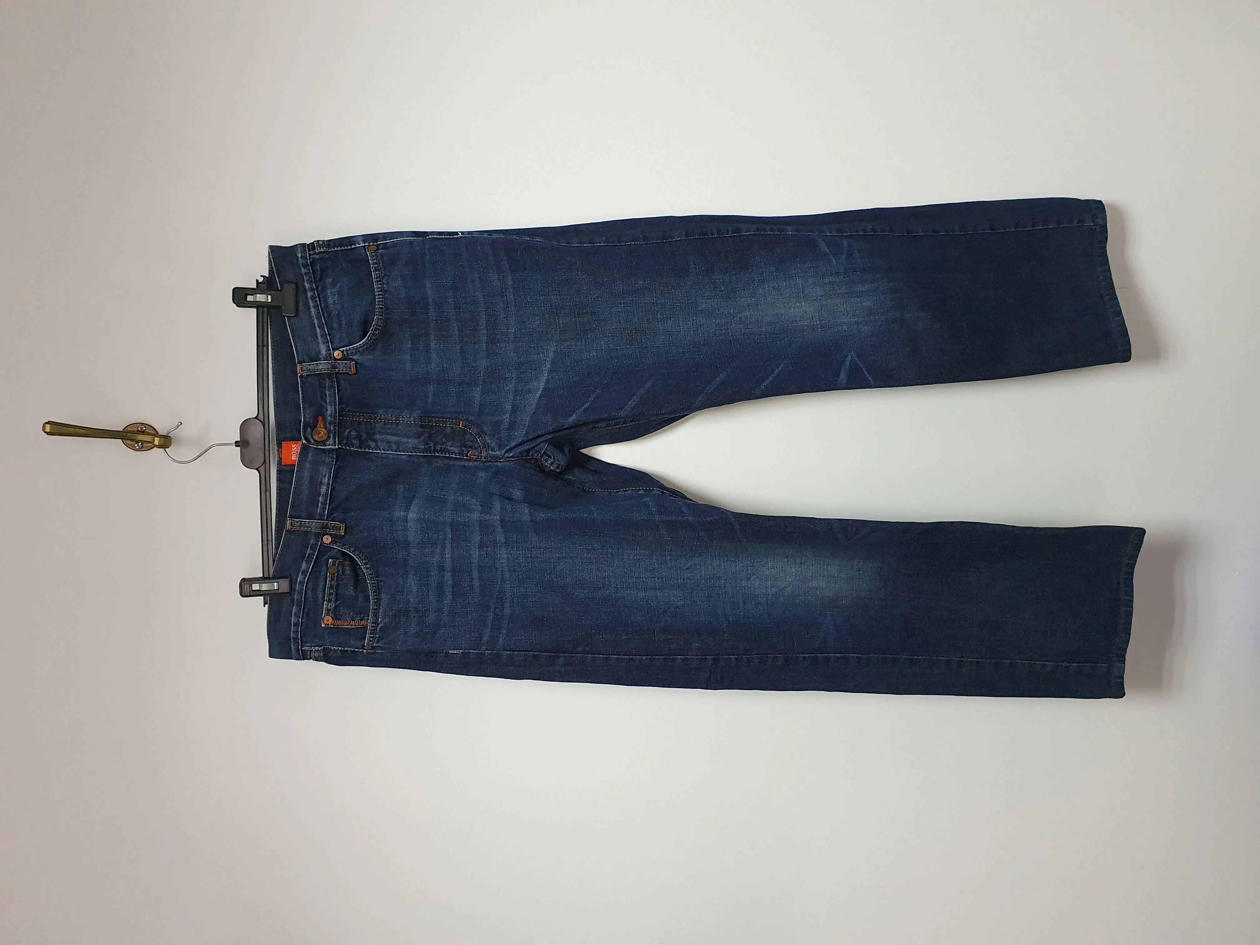 Hugo Boss Straight Dark Blue Jeans Cotton Men Size: W38 L34