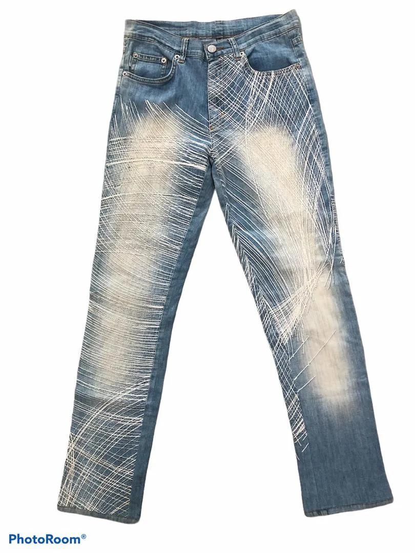 Super Skinny Iceberg Scrath Work Denim Pants