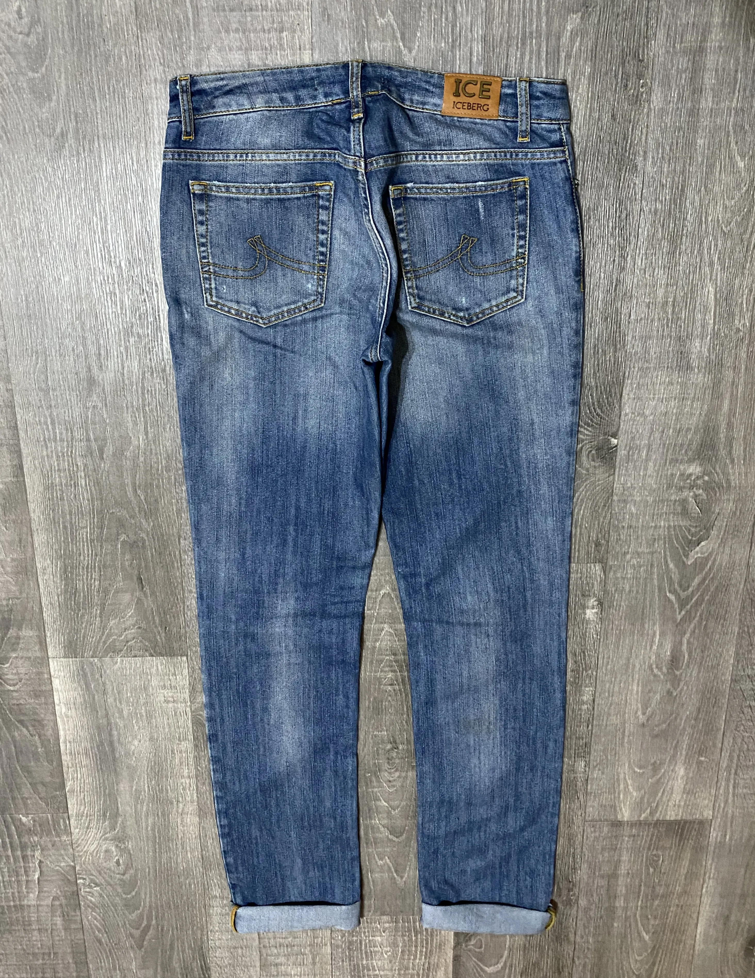 Women's Ice Iceberg Sydney Washed Navy Torn Jeans Denim