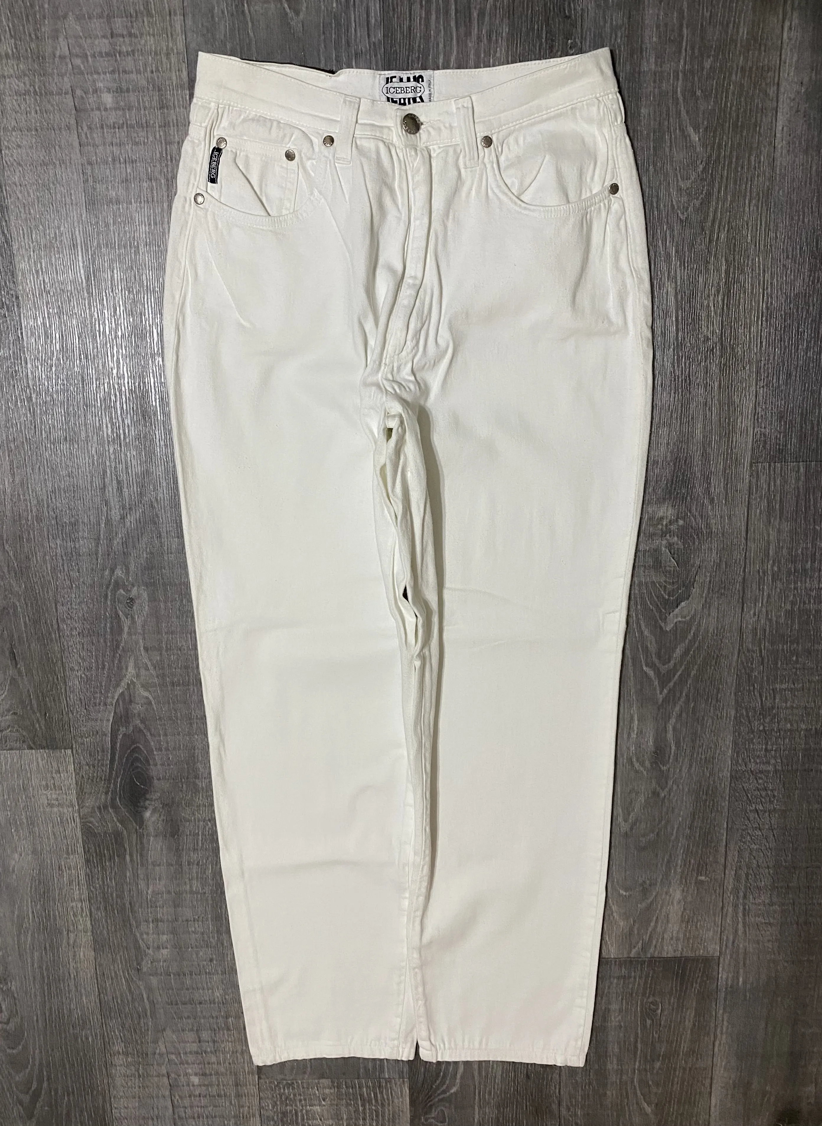 Vintage Iceberg White Cotton Jeans Denim