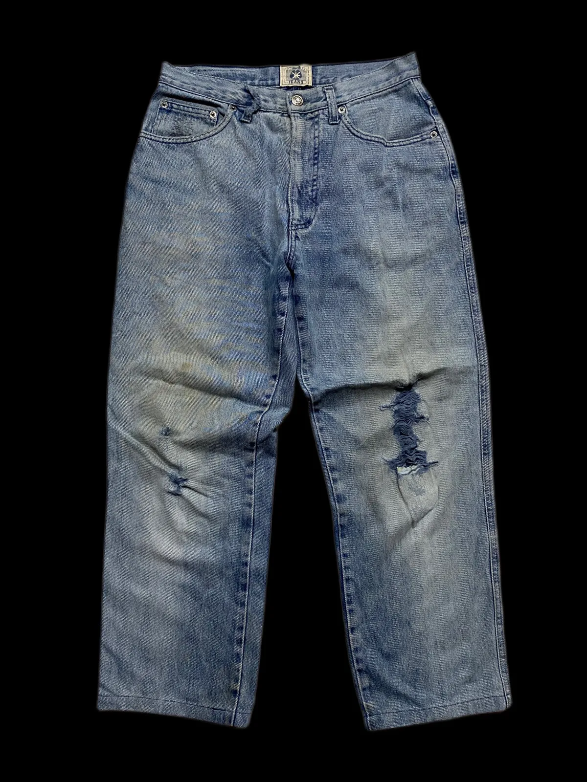 💥VINTAGE DISTRESS ICEBERG JEANS FADED WASH THRASHED WEAR