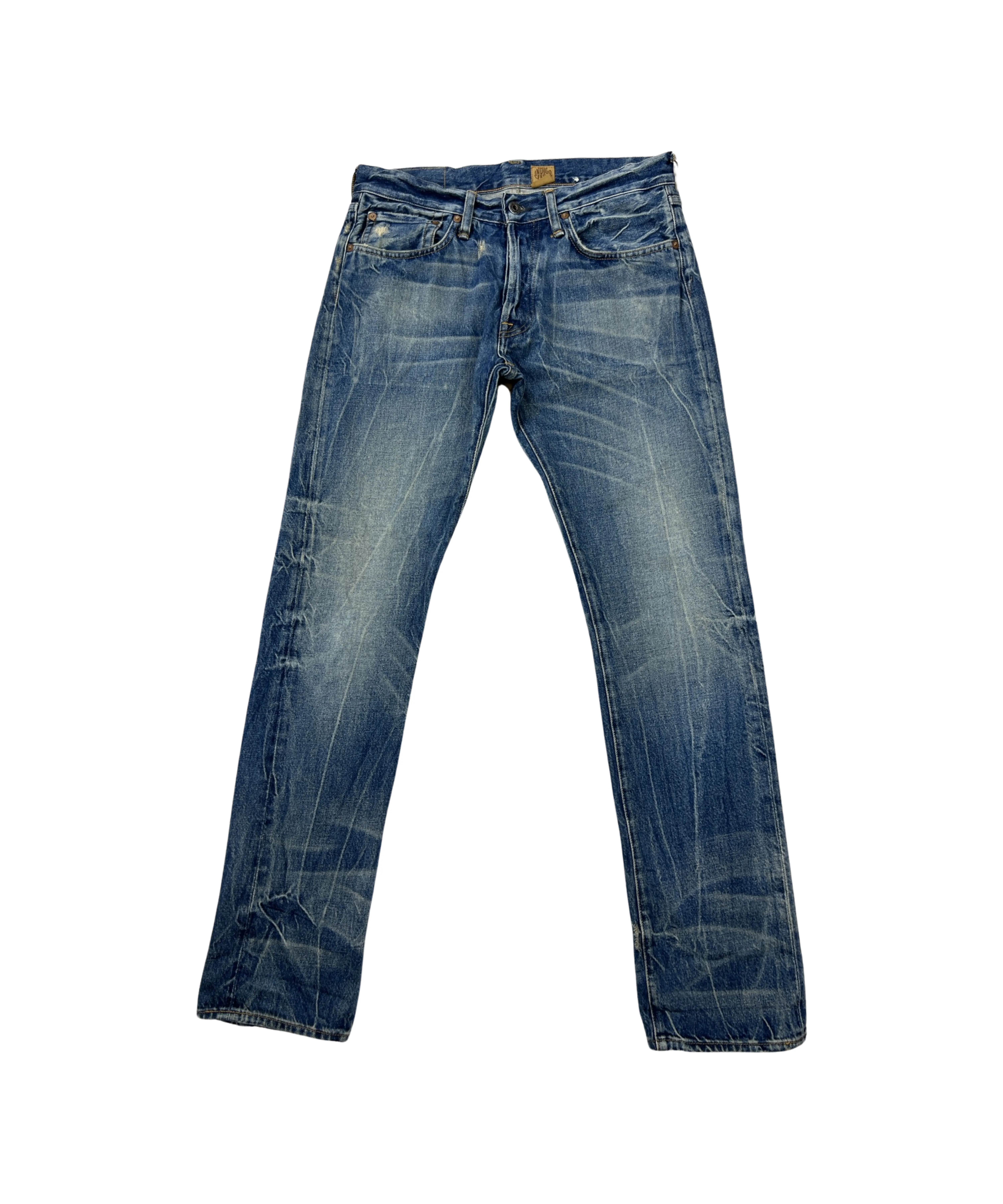 Indigofera Blue Washed Ripped Denim Pants