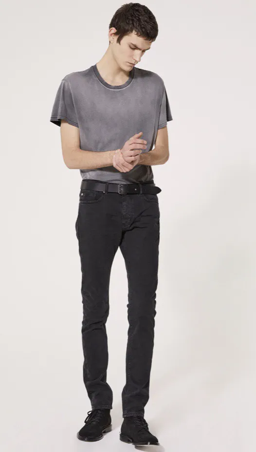 IRO Paris Placide Black Stone Stretch Cotton Jeans 34 $200