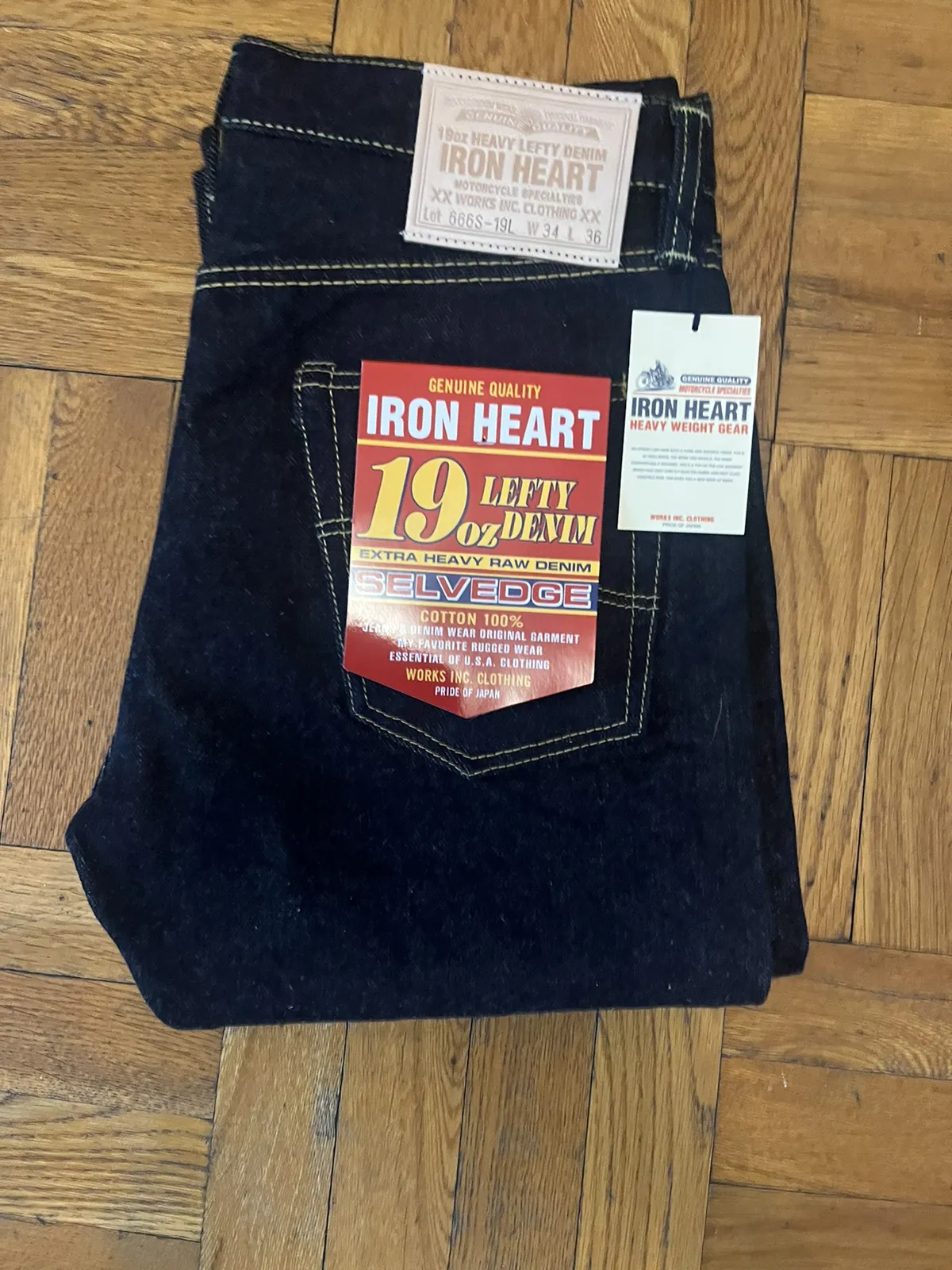 19oz Left Hand Twill Selvedge Denim Slim Straight Cut 666