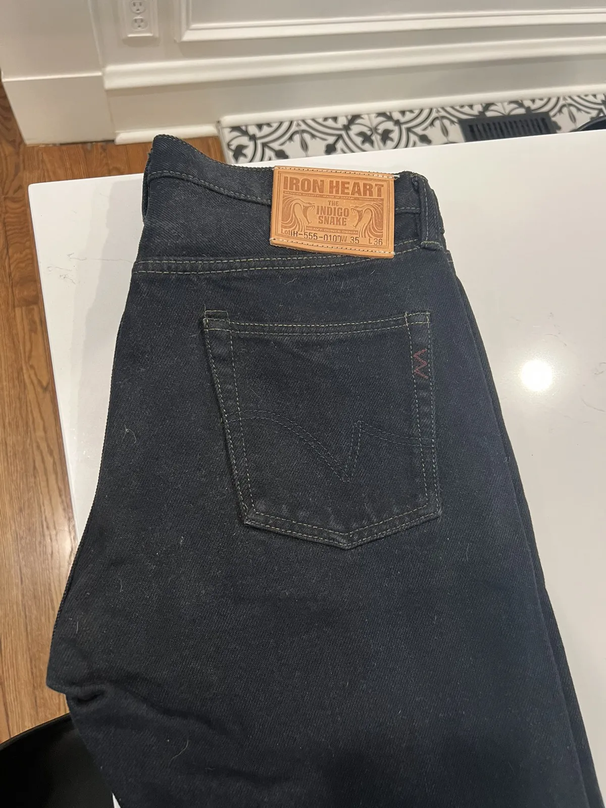 Iron heart 21oz overdyed selvedge denim, Model IH-555-21od