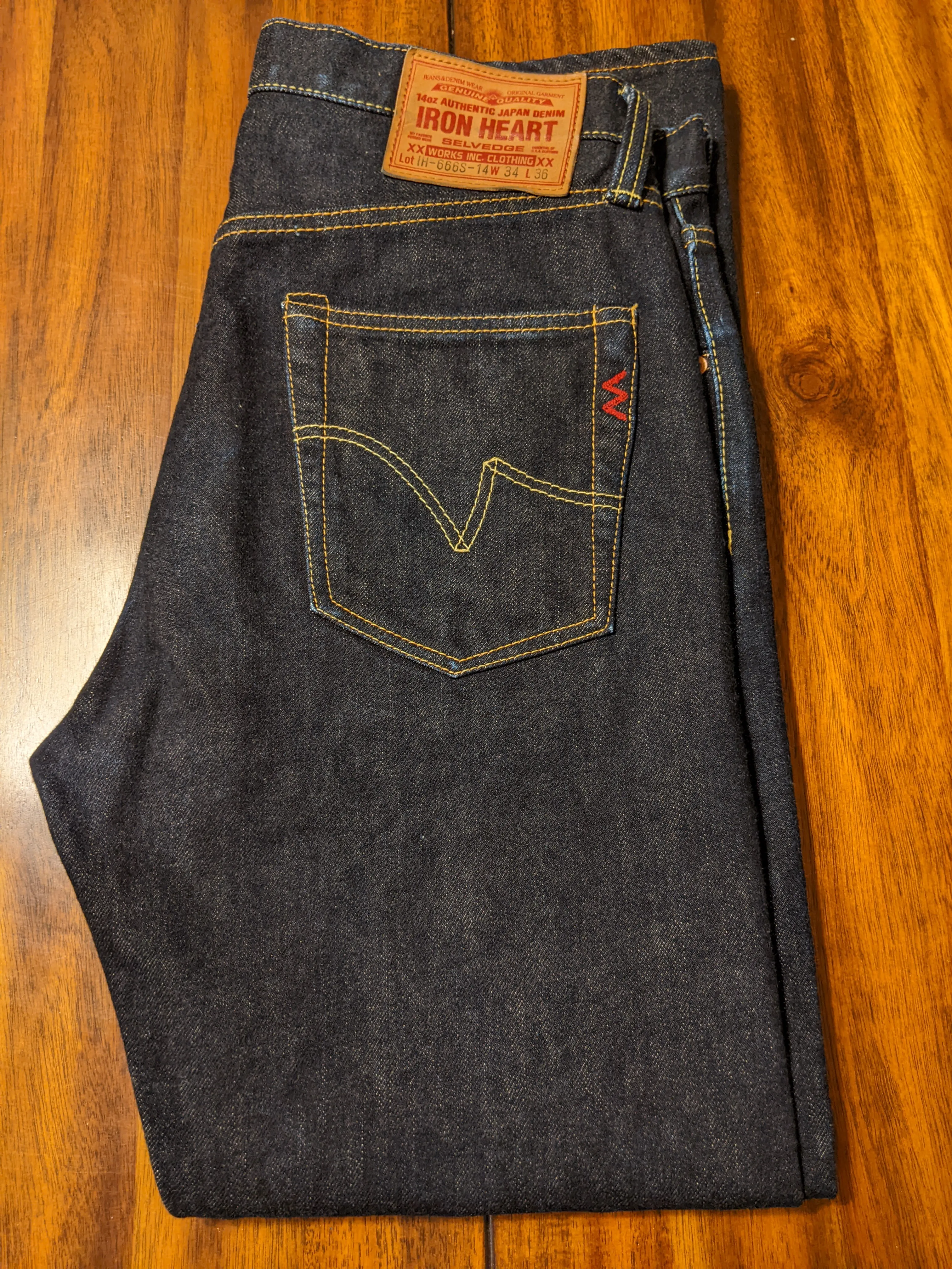 Iron Heart IH-666S-142 Slim Straight Selvedge Denim Jeans