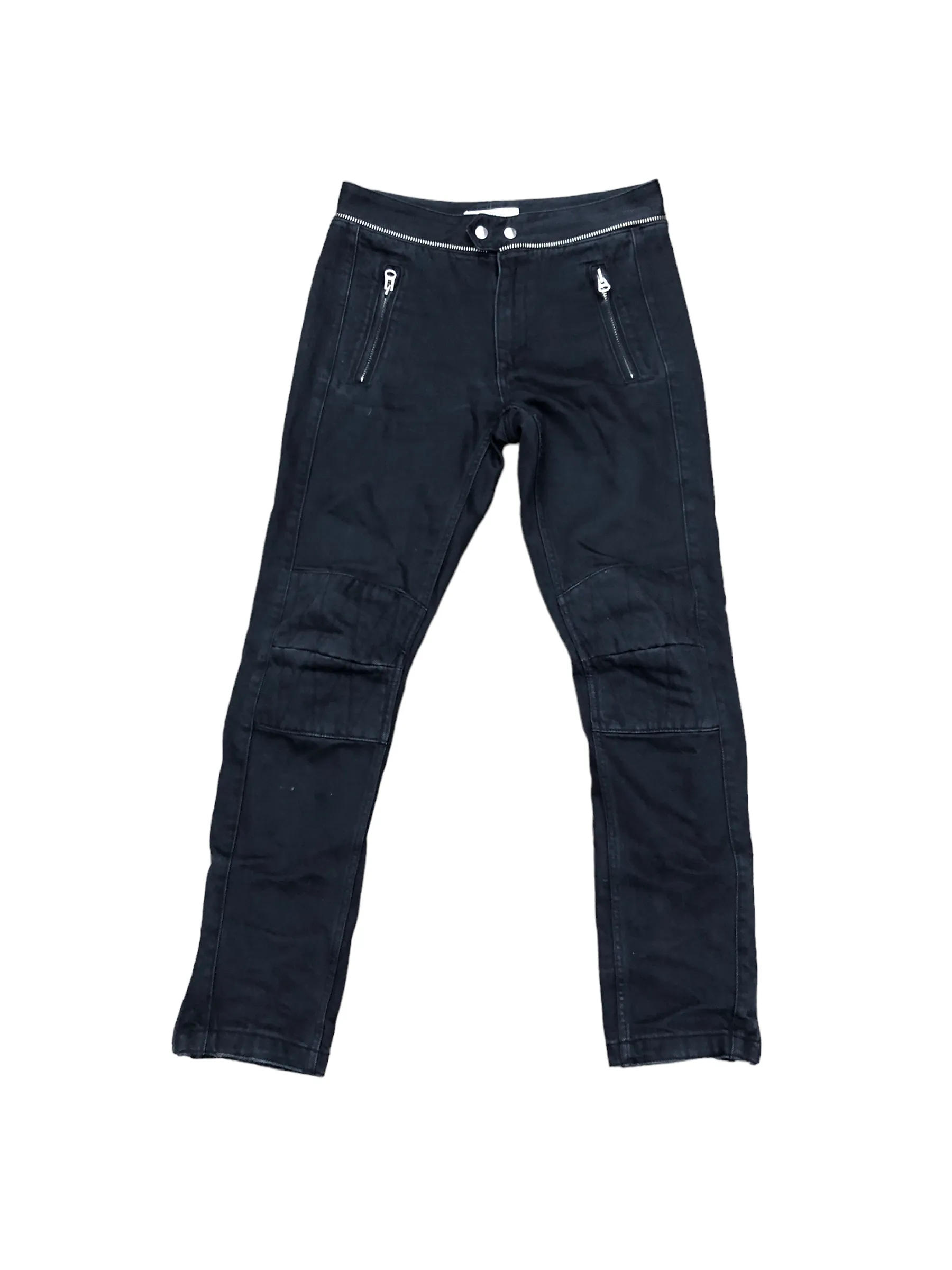 RARE Isabel Marant Moto Biker Jeans Size 32 Black