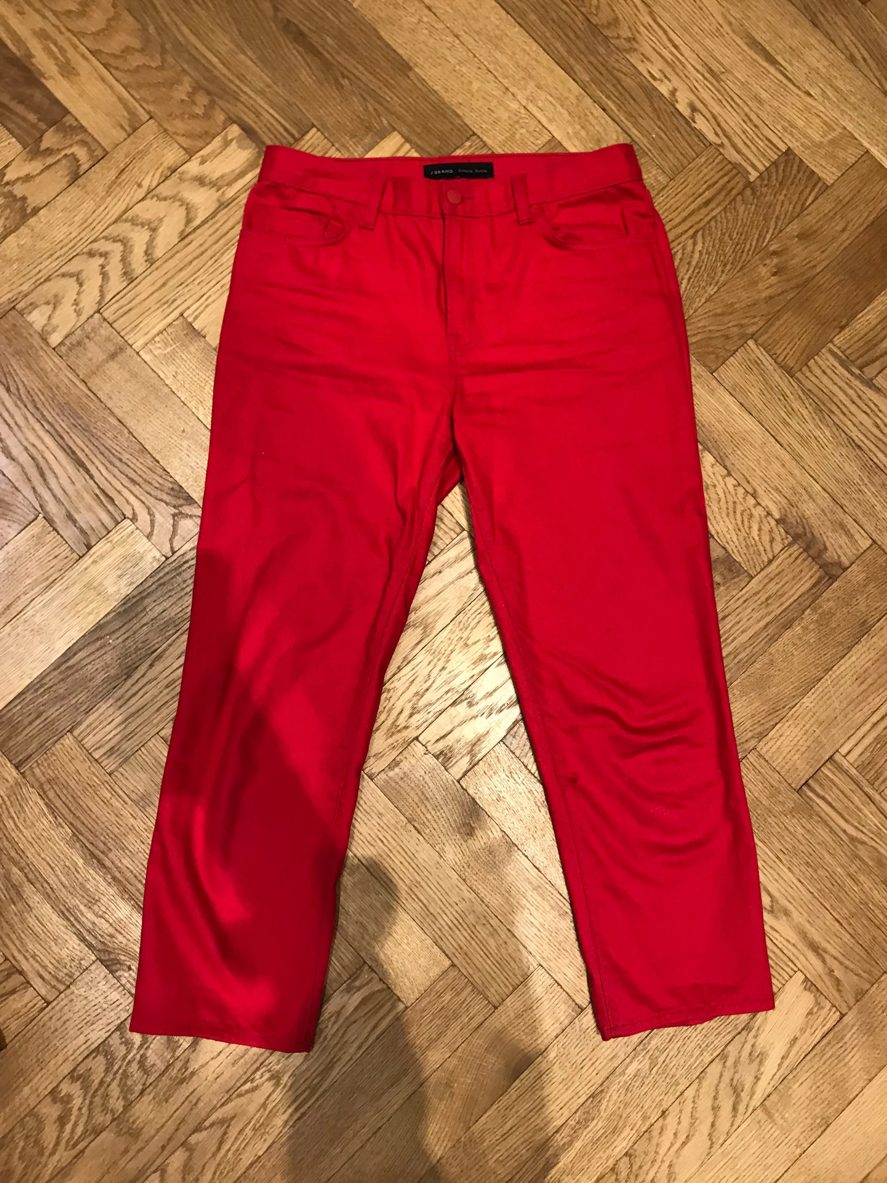 SIMONE ROCHA X J BRAND red boyfriend crop jeans