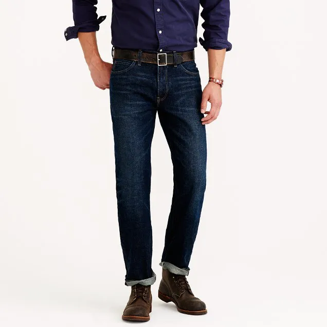 Straight Jean in Dark Worn Wash