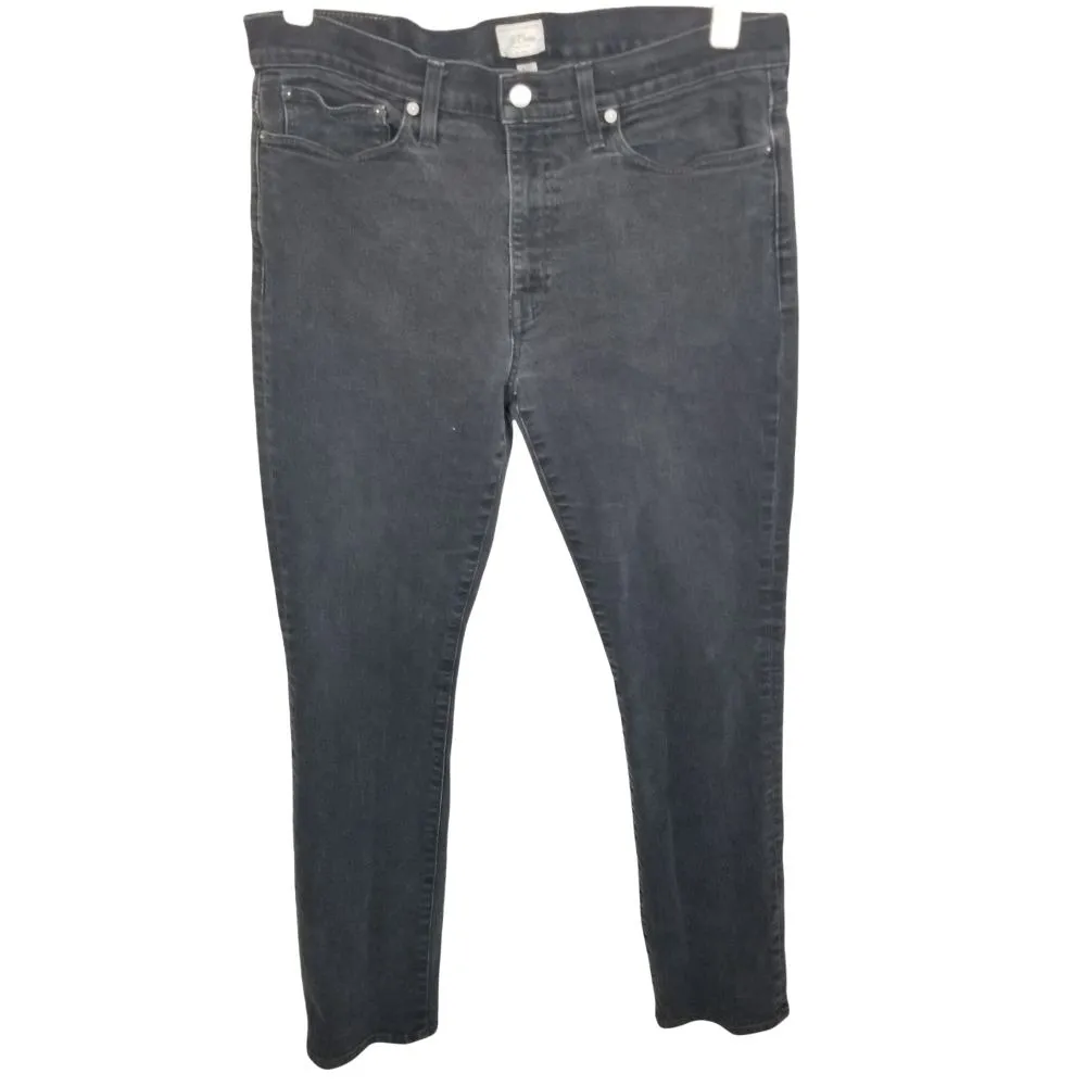 J. Crew Mens 35X32 Black Denim 770 Straight Fit Jeans