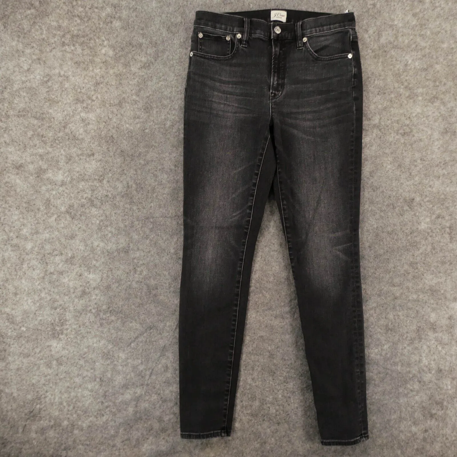 J. Crew Jeans Mens 28T Stretch 9" Toothpick Low Rise Gray Denim Med Wash Fade
