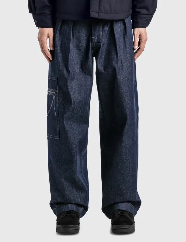 Jacquemus Blue ‘Le Papier’ Wide Leg Cargo Denim