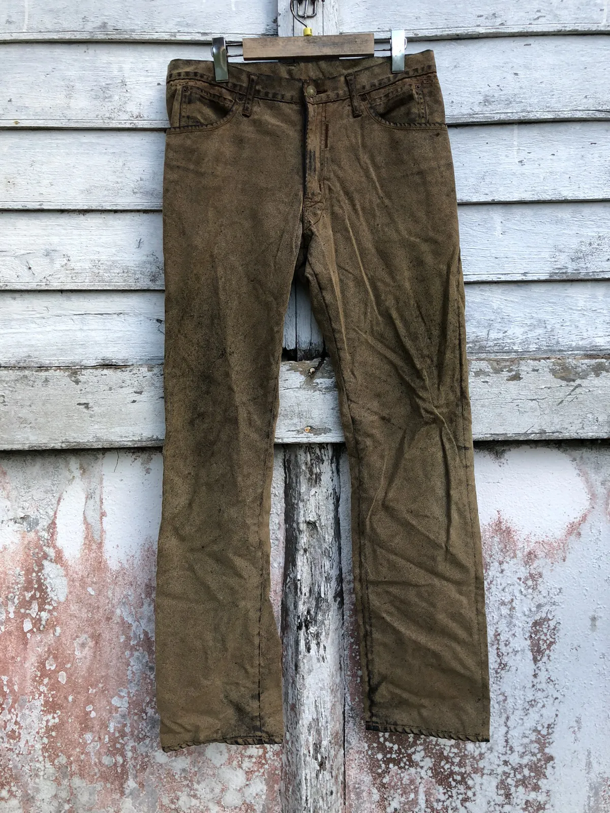 Blue Way Brown Coated Denim Jean Pant