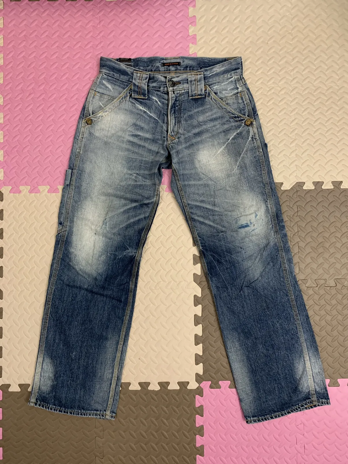 Blue way denim jeans Japanese pants blue modern vintage